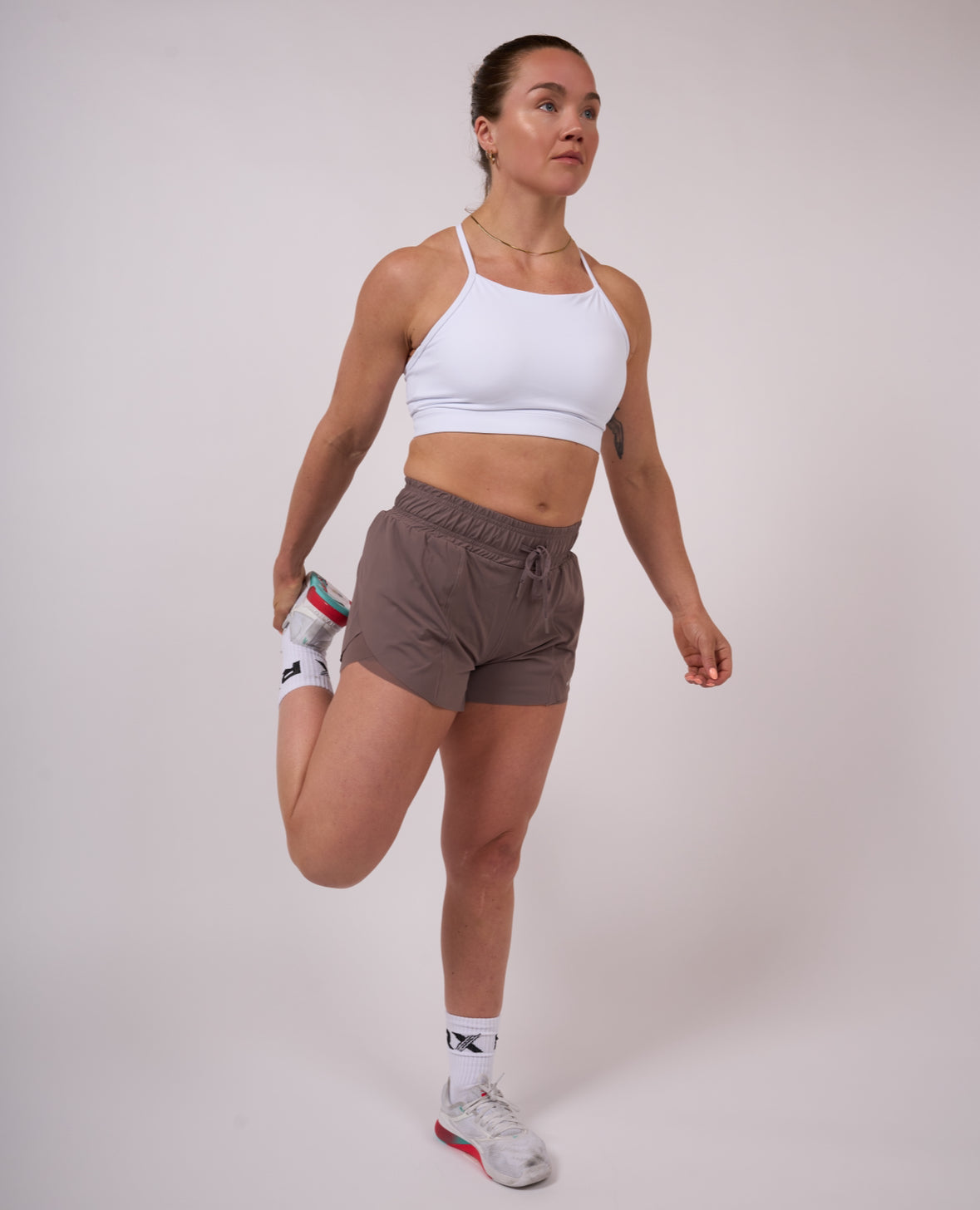 Performance Running Shorts Taupe-5