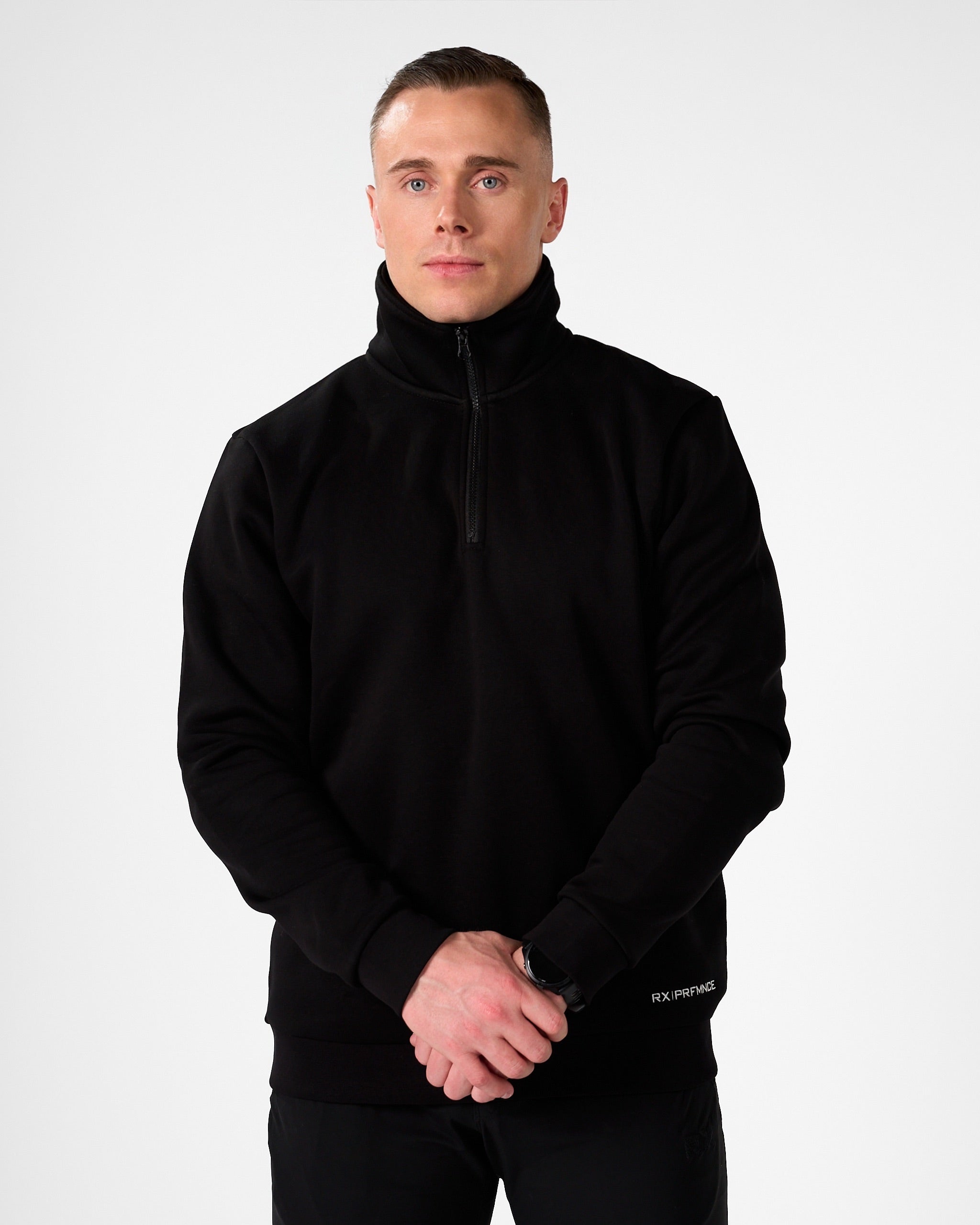 Essential Halfzip Sweater Black-4
