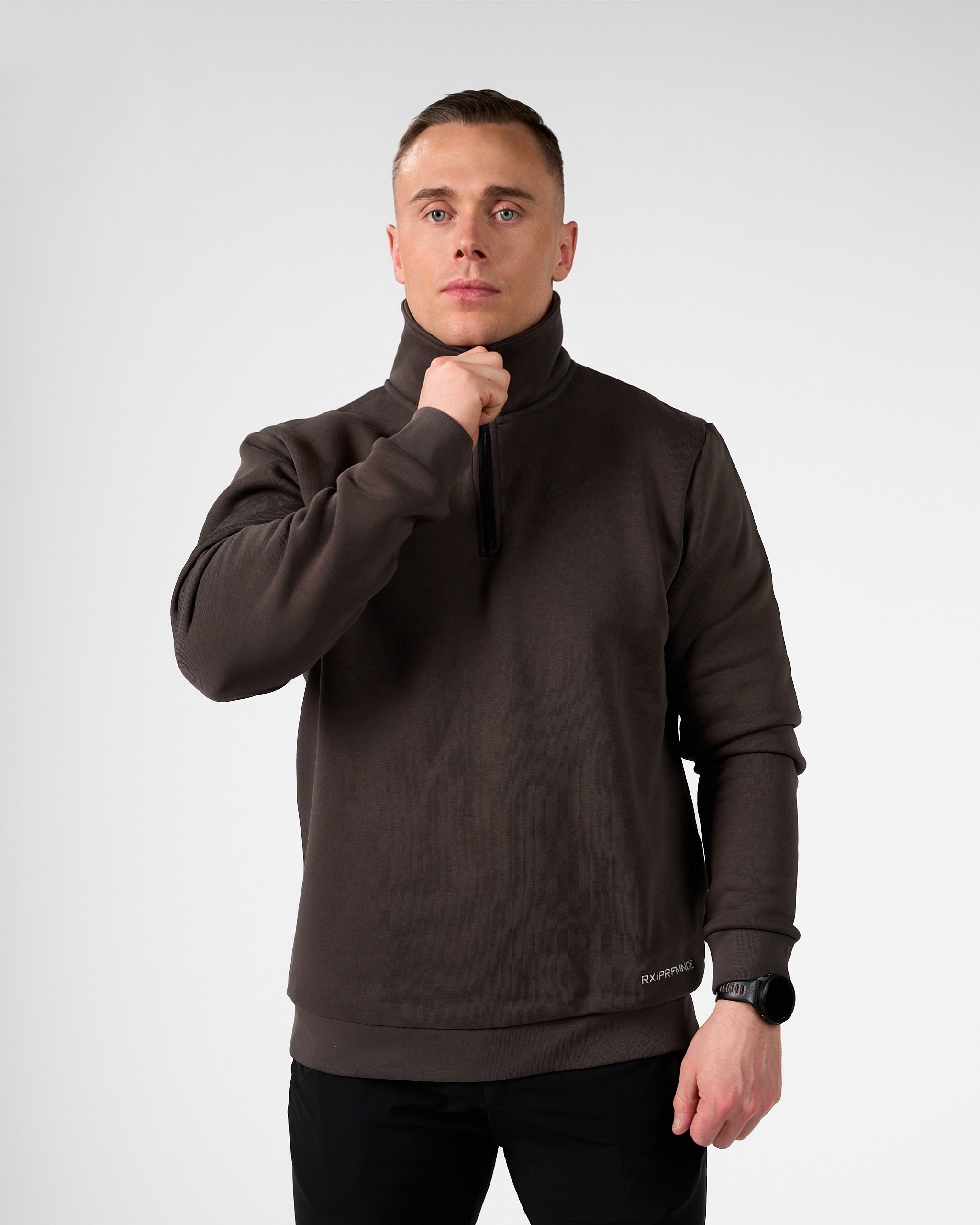 Essential Halfzip Sweater Terra Brown – Rx Performance
